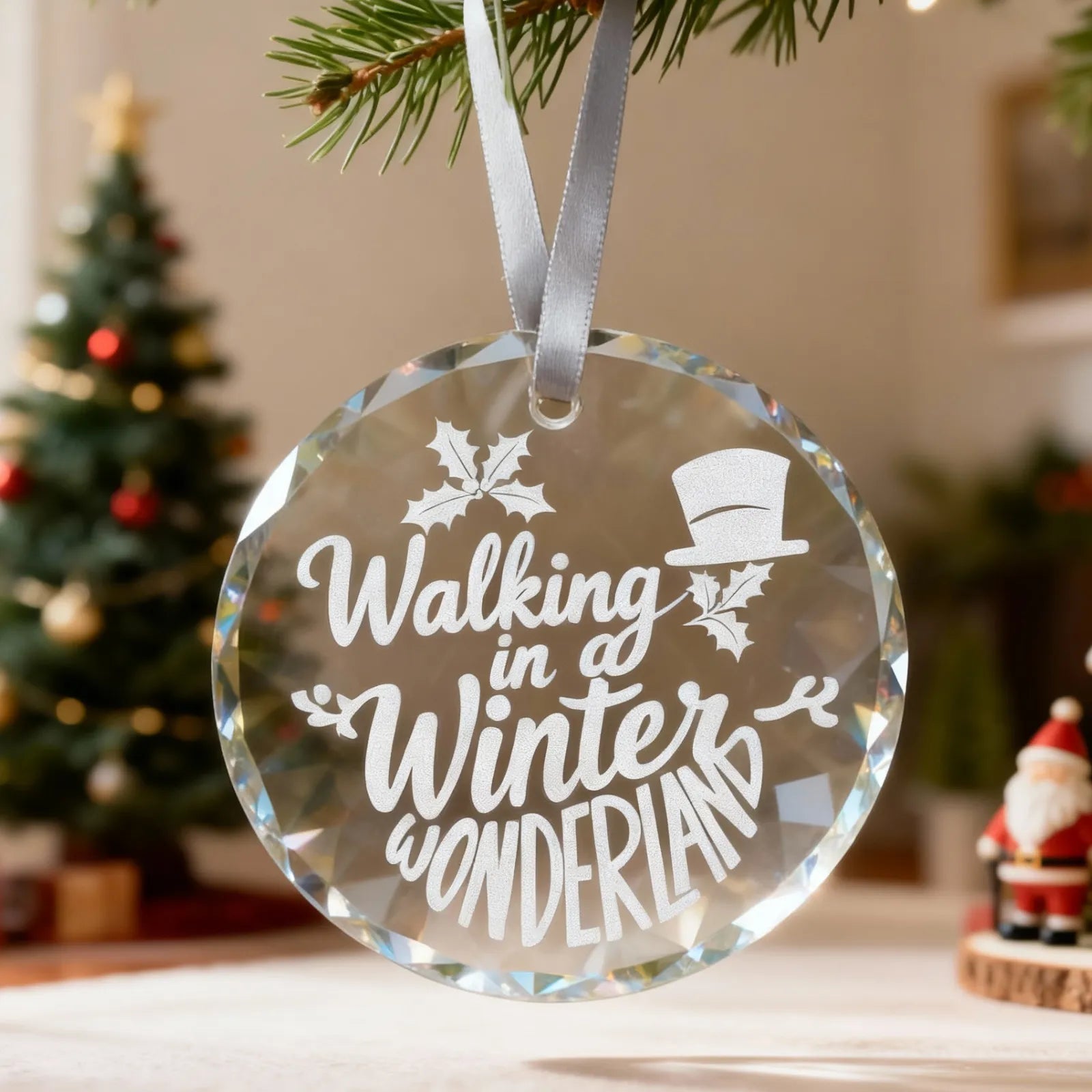 Sparkling Faceted Crystal Ornament